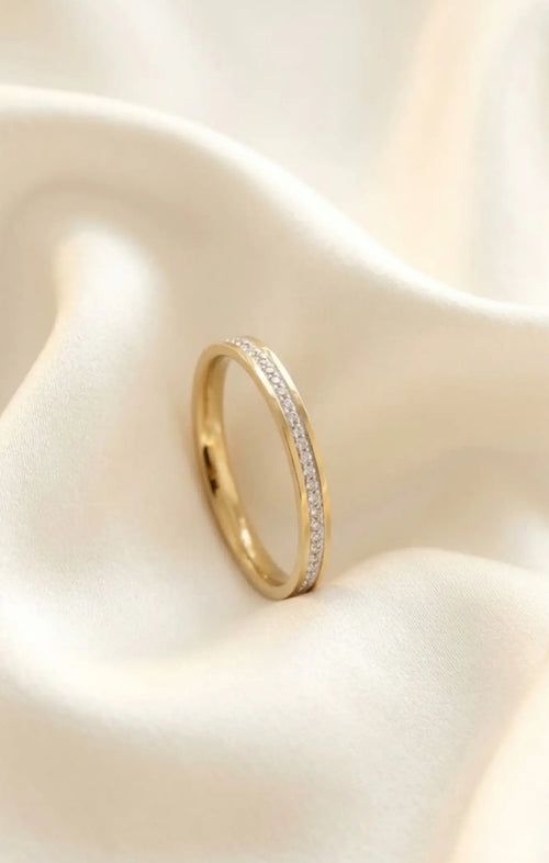 Bague de promesse fine dorée acier inoxydable | Lilou Bohème