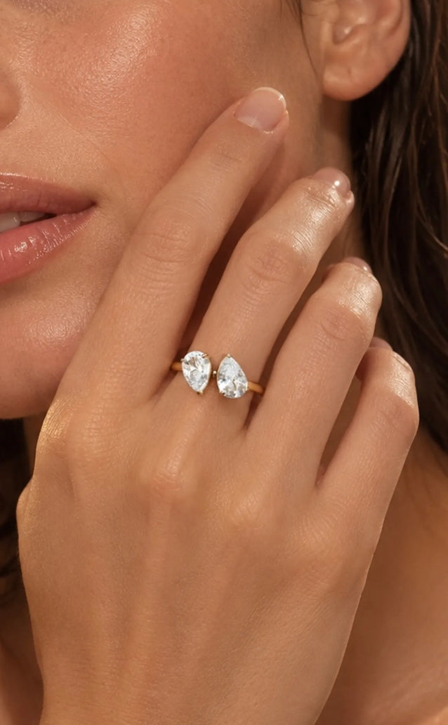 Bague de Promesse Dorée Réglable en Acier Inoxydable | Lilou Bohème