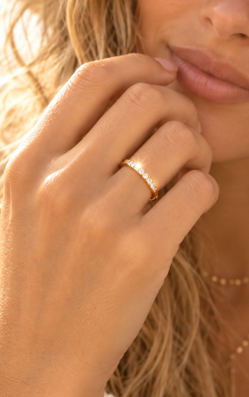 Bague de promesse fine dorée acier inoxydable | Lilou Bohème