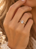 Bague de promesse dorée pierre ovale acier inoxydable | Lilou Bohème