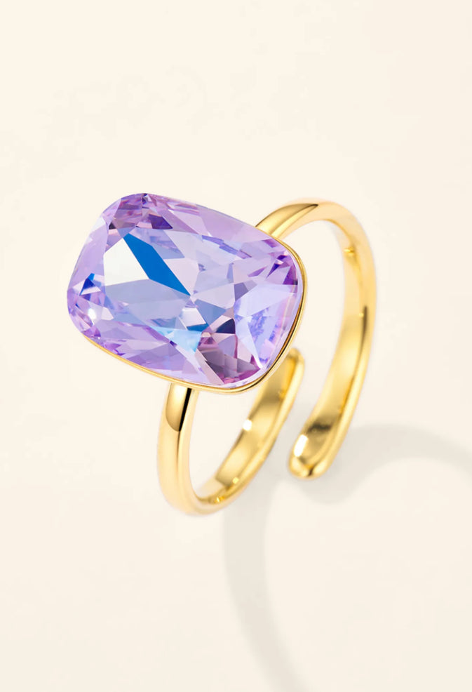 Bague Lilas Réglable en Acier Inoxydable | Lilou Bohème