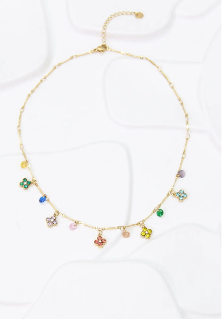 Collier charms colorés doré acier inoxydable | Lilou Bohème