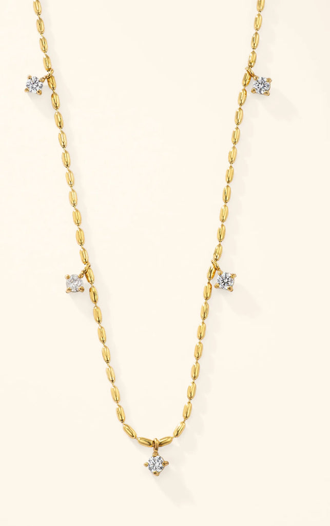 Collier Doré Pierres Scintillantes en Acier Inoxydable | Lilou Bohème