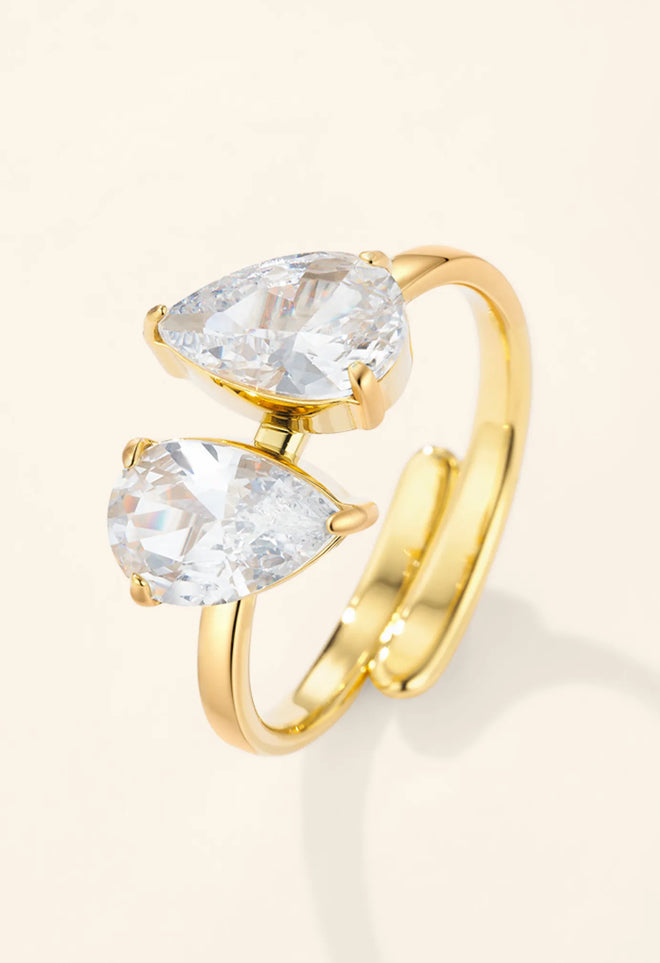 Bague de Promesse Dorée Réglable en Acier Inoxydable | Lilou Bohème