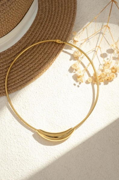 Collier Aimanté Doré Femme en Acier Inoxydable
