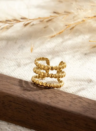 Earcuff Multi-Rangs Doré Sans Perçage en Acier Inoxydable