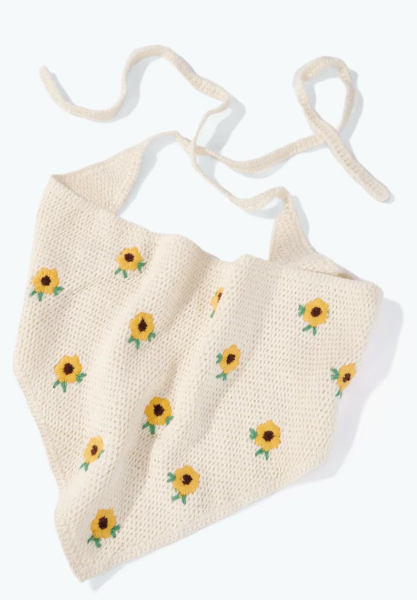 Bandana Crochet Tournesols 100 % Coton