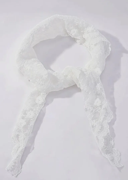 Foulard Bohème Fleuri Blanc 100 % Viscose