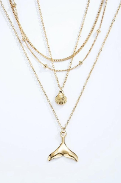 Collier Multi-Rangs Queue de Baleine en Acier Inoxydable