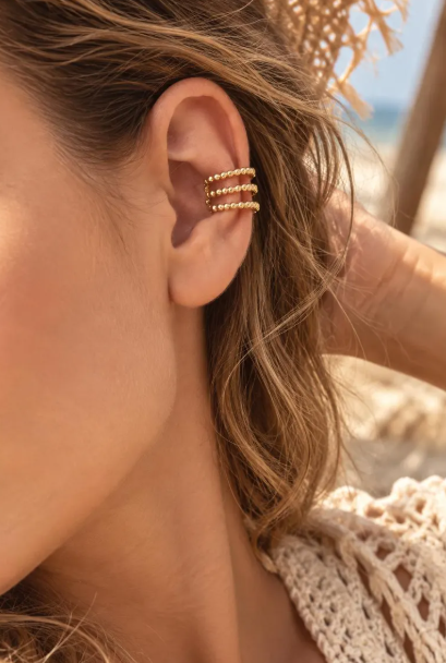 Earcuff Multi-Rangs Doré Sans Perçage en Acier Inoxydable