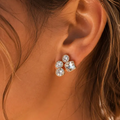 Boucles d’Oreilles Pierres Transparentes en Acier Inoxydable
