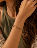 Bracelet Pierres Colorées Femme en Acier Inoxydable