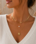 Collier Multi-Rangs Soleil Doré en Acier Inoxydable