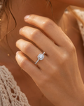 Bague Réglable Argentée Pierre Scintillante en Acier Inoxydable