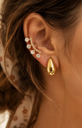 Earcuff Doré Pierres Sans Perçage en Acier Inoxydable