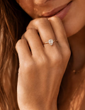 Bague Réglable Dorée Pierre Goutte en Acier Inoxydable