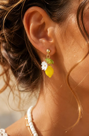 Boucles d’Oreilles Citron Limoncello en Acier Inoxydable