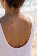 Collier de Dos Cœur Doré en Acier Inoxydable