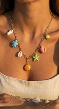 Collier Charms Océan Colorés en Acier Inoxydable