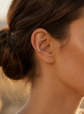 Earcuff Croix Strass Doré Sans Perçage en Acier Inoxydable
