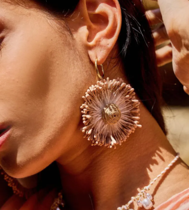 Boucles d’Oreilles en Raphia Naturel Bohème – Palma