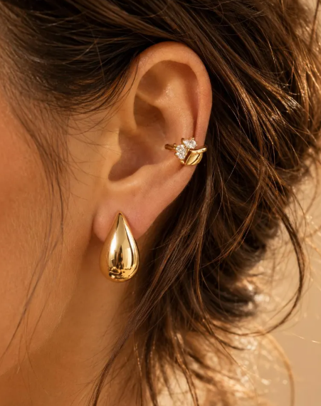 Earcuff Doré Sans Perçage en Acier Inoxydable – Éclat