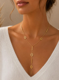 Collier en Y Doré Femme en Acier Inoxydable