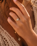 Bague de promesse dorée réglable en acier inoxydable | Lilou Bohème