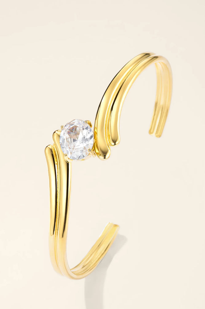 Bracelet Doré Pierre Brillante en Acier Inoxydable | Lilou Bohème
