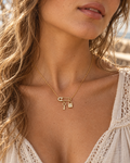 Collier Clé & Cadenas Cœur en Acier Inoxydable Doré